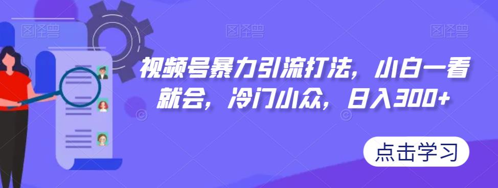 【副业项目7417期】视频号暴力引流打法，小白一看就会，冷门小众，日入300+【揭秘】-齐力副业