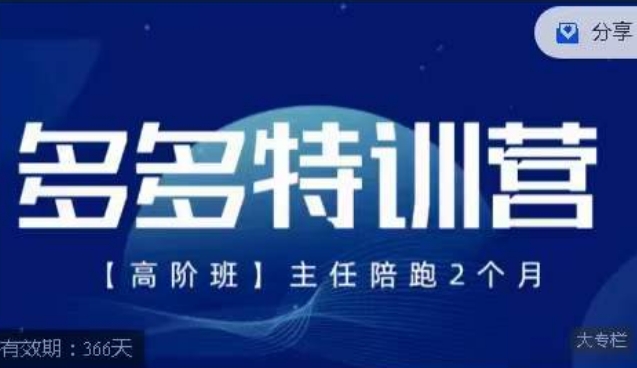 【副业项目7488期】纪主任·多多特训营高阶班，拼多多最新玩法技巧落地实操-齐力副业