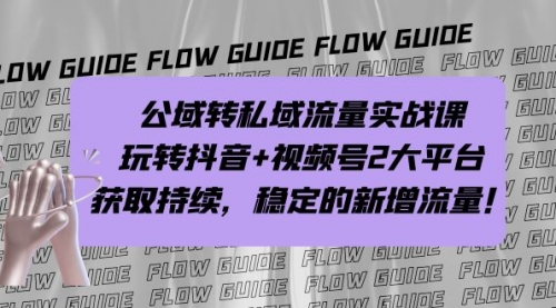 【副业项目7222期】公域转私域流量实战课，玩转抖音+视频号2大平台，获取持续，稳定的新增流量-齐力副业