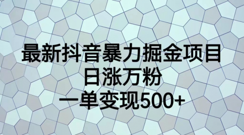 【副业项目7237期】抖音暴力掘金项目，日涨万粉，多种变现方式，一单变现可达500+-齐力副业