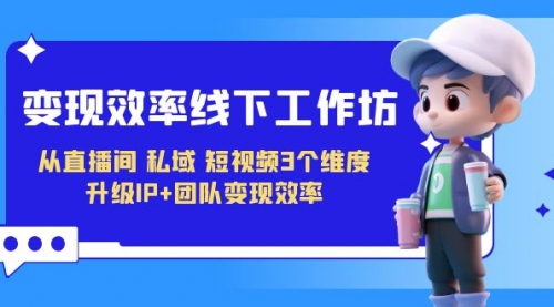 【副业项目7241期】变现-效率线下工作坊，从直播间、私域、短视频3个维度 升级IP+团队变现效率-齐力副业