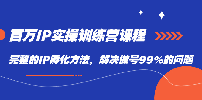 【副业项目7564期】百万IP实战训练营课程，完整的IP孵化方法，解决做号99%的问题-齐力副业