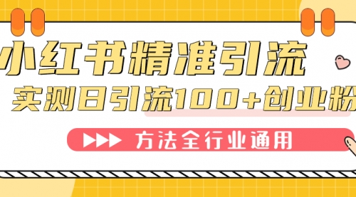 【副业项目7632期】小红书精准引流创业粉，微信每天被动100+好友-齐力副业