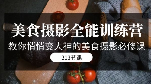 【副业项目7634期】美食摄影-全能特训营，教你悄悄变大神的美食摄影必修课（8套课程-213节）-齐力副业