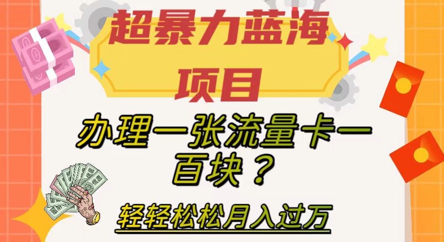 【副业项目8024期】超暴力蓝海项目，办理一张流量卡一百块？轻轻松松月入过万，保姆级教程【揭秘】-齐力副业