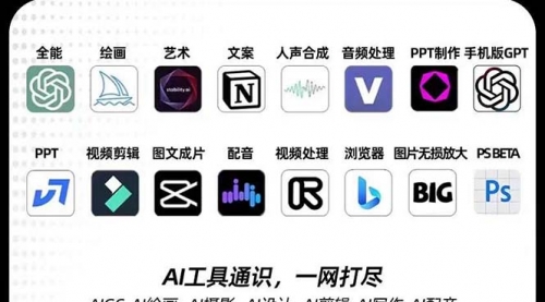 【副业项目7989期】AIGC-全能特训营第3期：一次掌握14大主流AI工具，A1工具通识，一网打尽-齐力副业