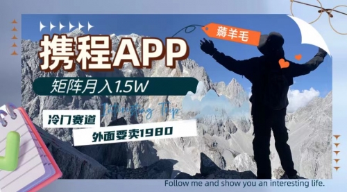【副业项目8046期】携程APP薅羊毛，外面卖1980的冷门赛道，矩阵月入1.5w-齐力副业