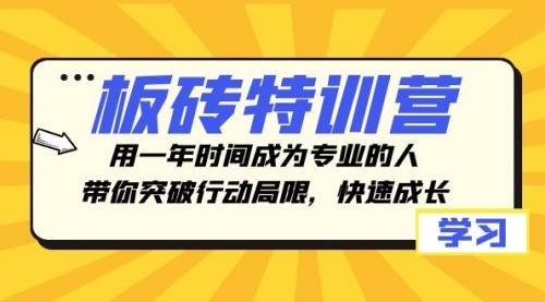 【副业项目8289期】板砖特训营，用一年时间成为专业的人，带你突破行动局限，快速成长-齐力副业