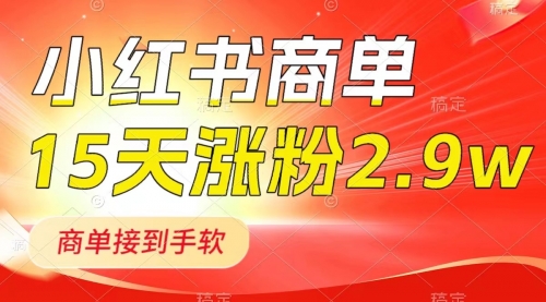 【副业项目8480期】小红书商单最新玩法，新号15天2.9w粉，接单到手软-齐力副业