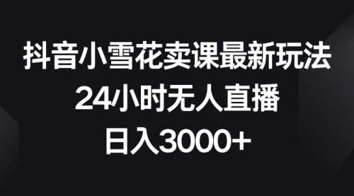 【副业项目8485期】抖音小雪花卖课最新玩法，24小时无人直播-齐力副业
