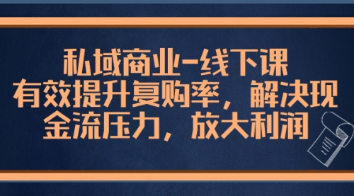 【副业项目8578期】私域商业-线下课，有效提升复购率，解决现金流压力，放大利润-齐力副业