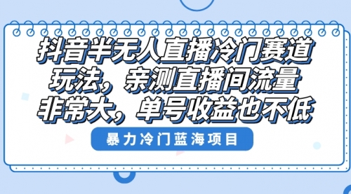 【副业8732期】抖音半无人直播冷门赛道玩法，直播间流量非常大，单号收益也不低！-齐力副业