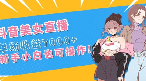【副业8852期】抖音美女直播，单场收益7000+,新手小白也可操作-齐力副业