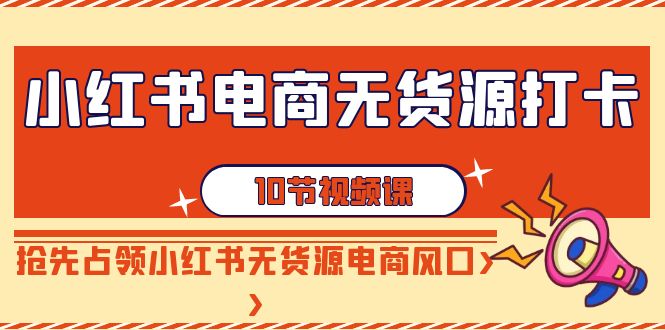 【副业9042期】小红书电商-无货源打卡，抢先占领小红书无货源电商风口（10节课）-齐力副业