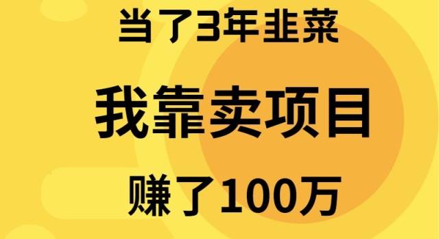 当了3年韭菜，我靠卖项目赚了100万-齐力副业