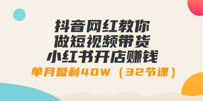 抖音网红教你做短视频带货+小红书开店赚钱，单月盈利40W（32节课）-齐力副业