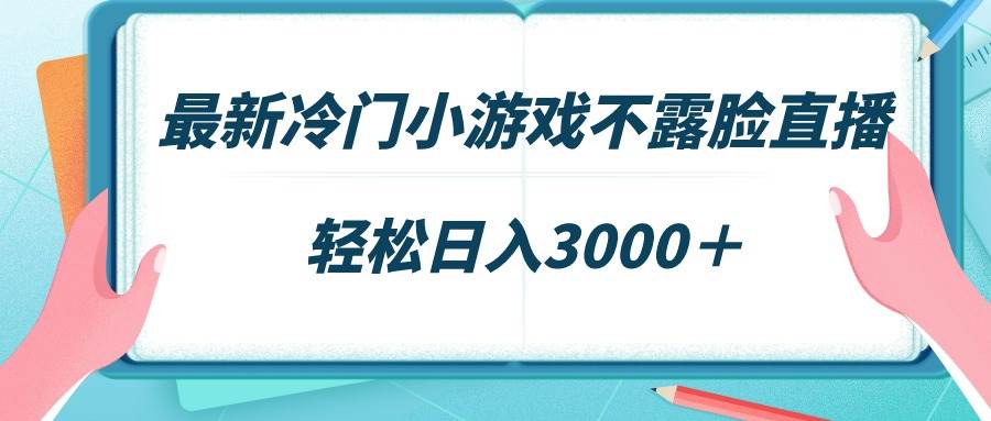 最新冷门小游戏不露脸直播，场观稳定几千，轻松日入3000＋-齐力副业