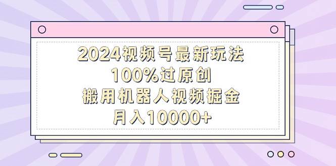 2024视频号最新玩法，100%过原创，搬用机器人视频掘金，月入10000+-齐力副业