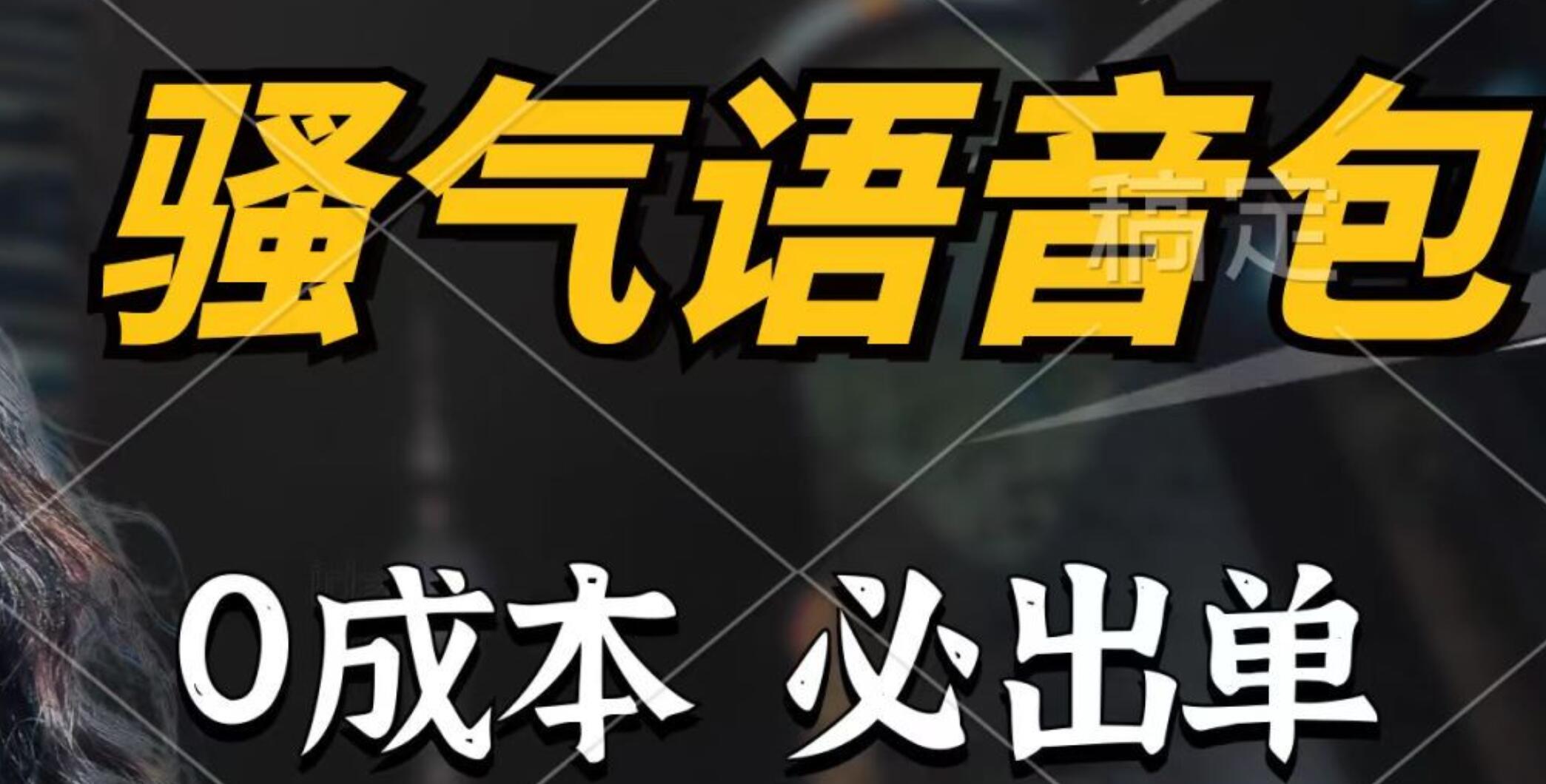 骚气语音包，0成本一天1000+，闭着眼也能出单，详细教程！-齐力副业