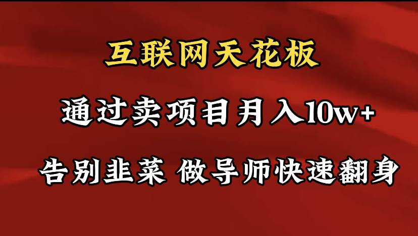 导师训练营互联网的天花板，让你告别韭菜，通过卖项目月入10w+，一定要...-齐力副业