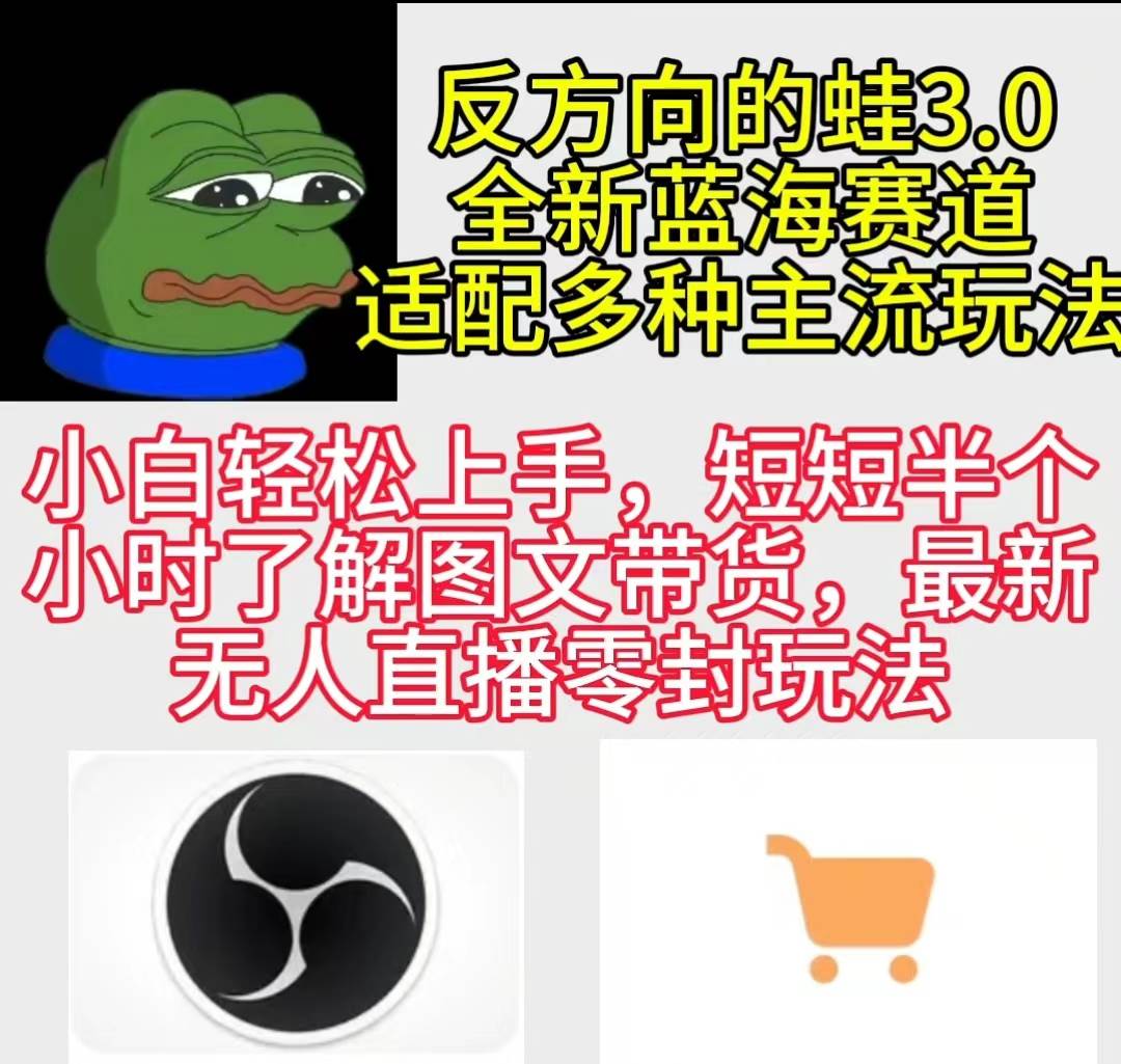 反方向的蛙3.0，图文最新玩法，变现多元化，新蓝海项目，小白轻松上手-齐力副业