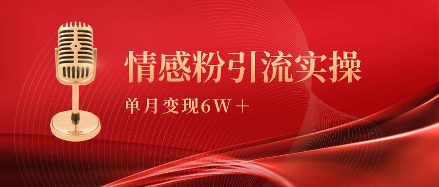 单月变现6w+，情感粉引流变现实操课-齐力副业