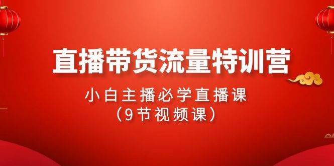 2024直播带货流量特训营，小白主播必学直播课（9节视频课）-齐力副业