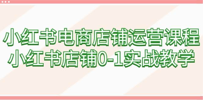 小红书电商店铺运营课程，小红书店铺0-1实战教学（60节课）-齐力副业