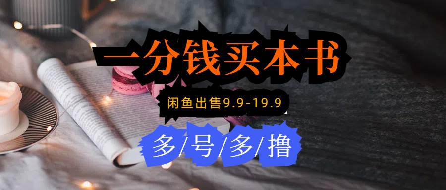 每天花1分钱买一本书，闲鱼出售9.9-19.9不等，多账号多撸 新手小白均可操作-齐力副业