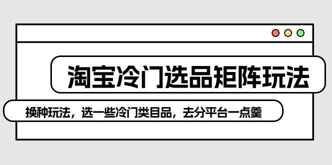 淘宝冷门选品矩阵玩法：换种玩法，选一些冷门类目品，去分平台一点羹-齐力副业