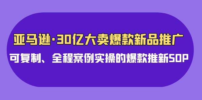 亚马逊30亿·大卖爆款新品推广，可复制、全程案例实操的爆款推新SOP-齐力副业