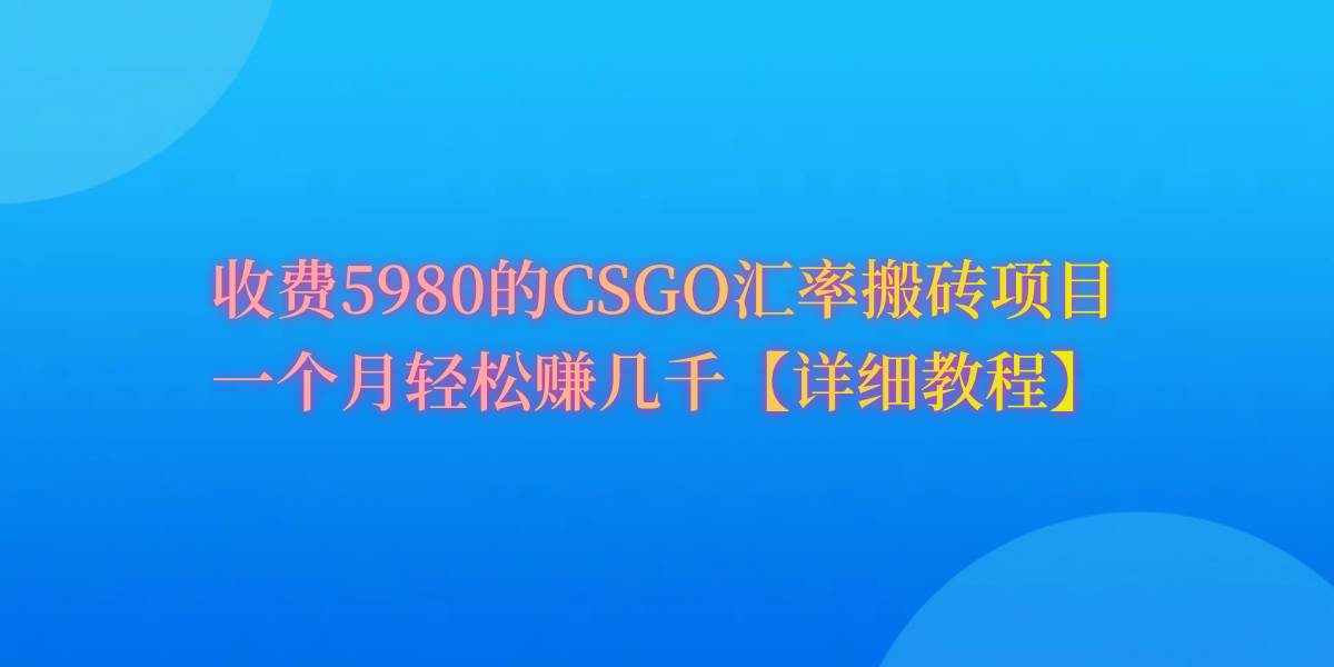 CSGO装备搬砖，月综合收益率高达60%，你也可以！-齐力副业
