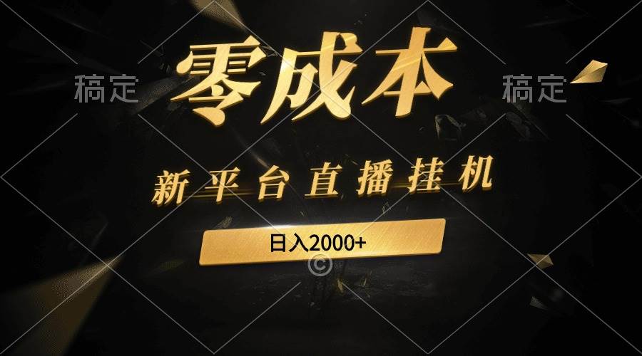 新平台直播挂机最新玩法，0成本，不违规，日入2000+-齐力副业