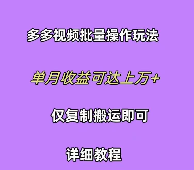 拼多多视频带货快速过爆款选品教程 每天轻轻松松赚取三位数佣金 小白必…-齐力副业