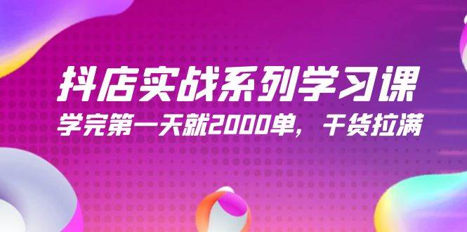 抖店实战系列学习课，学完第一天就2000单，干货拉满（245节课）-齐力副业