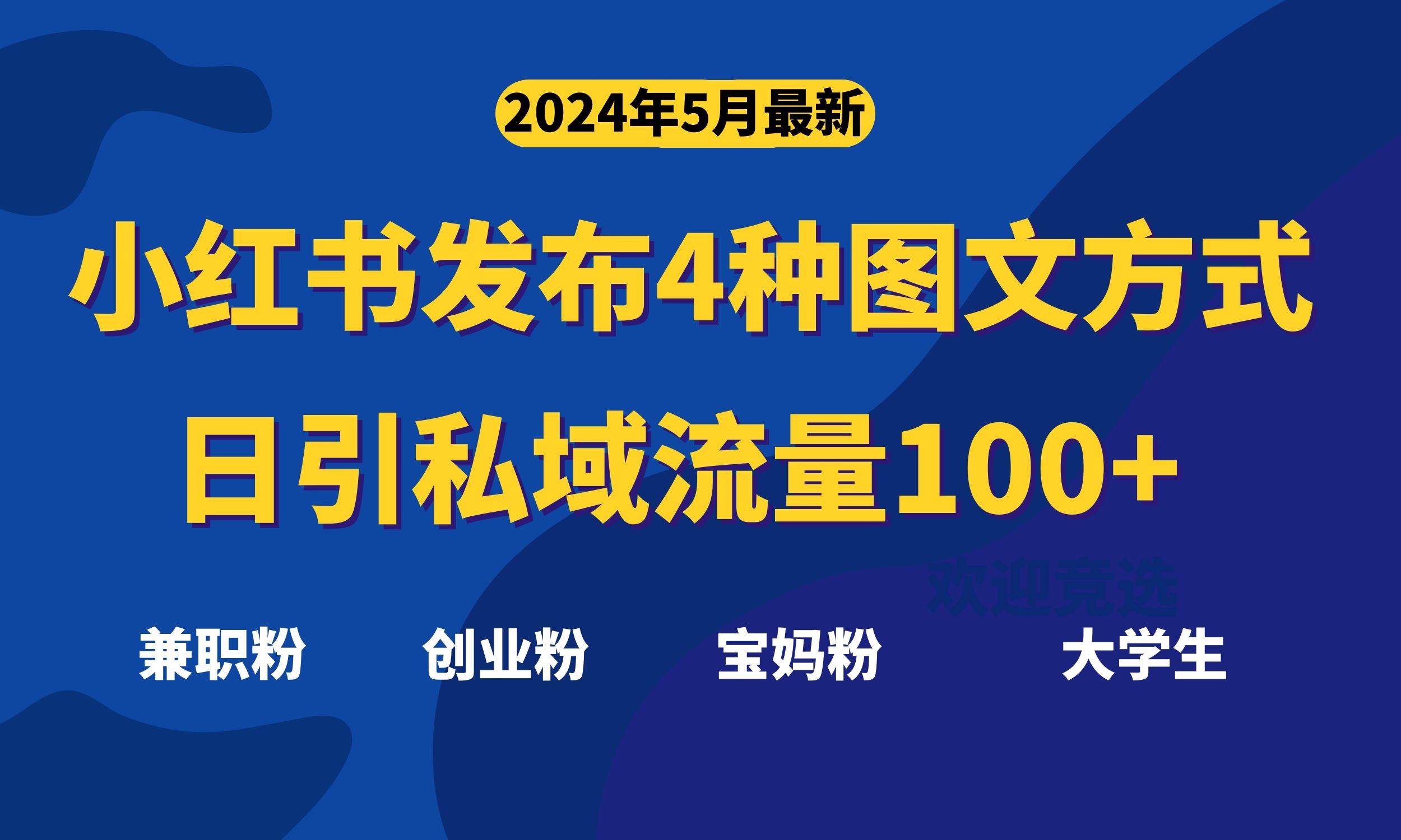 最新小红书发布这四种图文，日引私域流量100+不成问题，-齐力副业