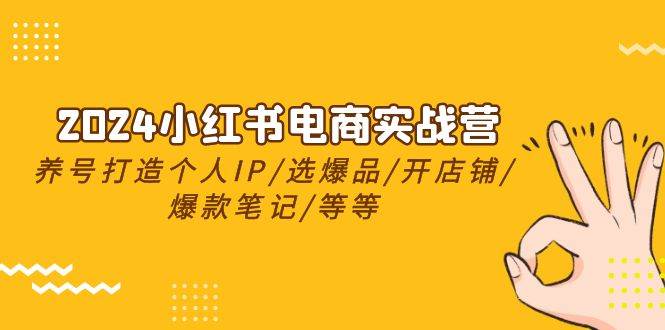 2024小红书电商实战营，养号打造IP/选爆品/开店铺/爆款笔记/等等（24节）-齐力副业