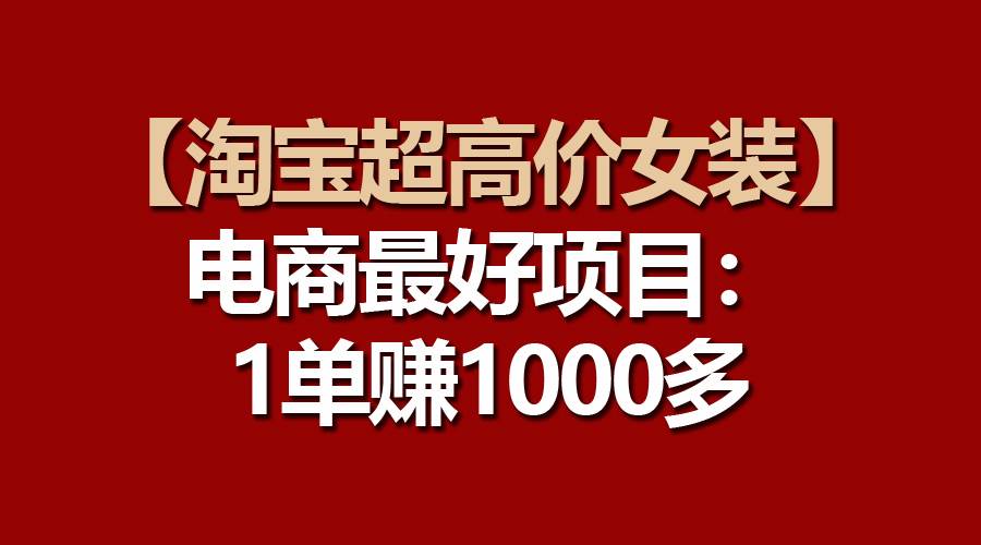 【淘宝超高价女装】电商最好项目：一单赚1000多-齐力副业