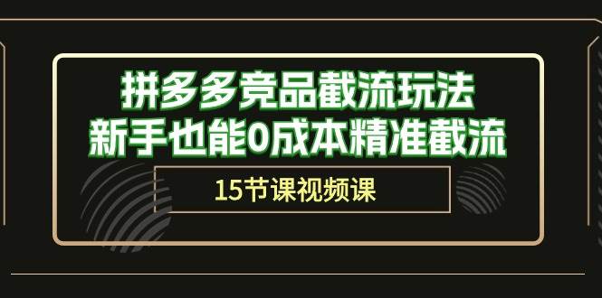 拼多多竞品截流玩法，新手也能0成本精准截流（15节课）-齐力副业