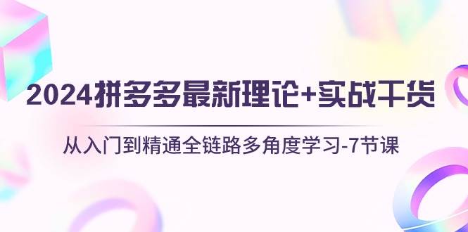 2024拼多多 最新理论+实战干货，从入门到精通全链路多角度学习-7节课-齐力副业