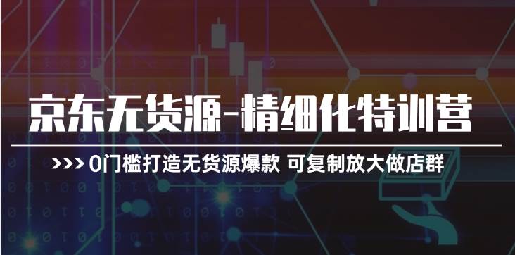京东无货源-精细化特训营，0门槛打造无货源爆款 可复制放大做店群-齐力副业