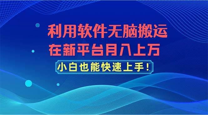 利用软件无脑搬运，在新平台月入上万，小白也能快速上手-齐力副业