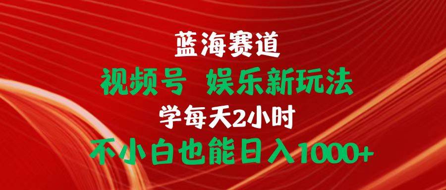 蓝海赛道视频号 娱乐新玩法每天2小时小白也能日入1000+-齐力副业