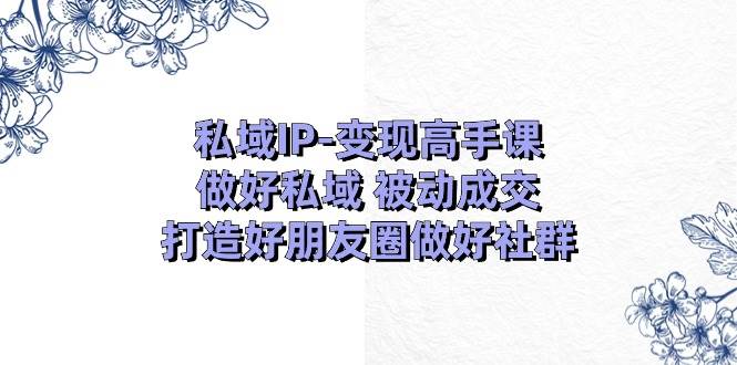私域IP-变现高手课：做好私域 被动成交，打造好朋友圈做好社群（18节）-齐力副业