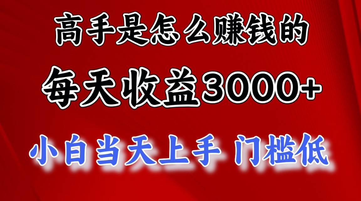 高手是怎么赚钱的，一天收益3000+ 这是穷人逆风翻盘的一个项目，非常…-齐力副业