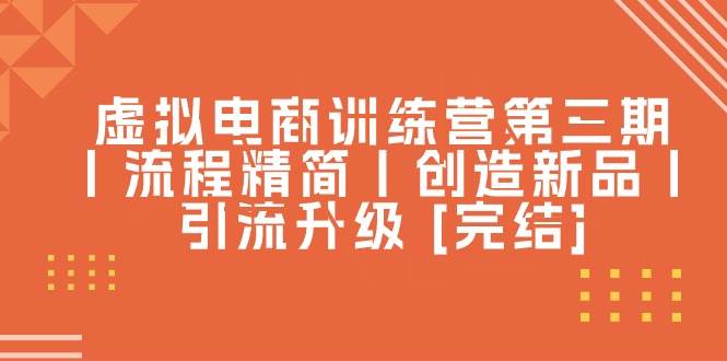 虚拟电商训练营第三期丨流程精简丨创造新品丨引流升级 [完结]-齐力副业
