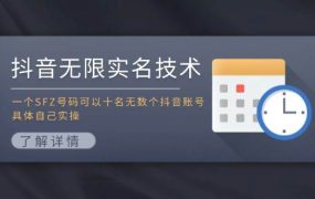 抖音无限实名技术：一个SFZ号码可以十名无数个抖音账号，具体自己实操-齐力副业