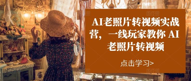 AI老照片转视频实操训练营，一线玩家教你AI老照片转视频-齐力副业