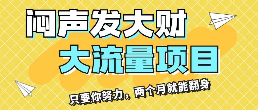 闷声发大财，大流量项目，月收益过3万，只要你努力，两个月就能翻身-齐力副业