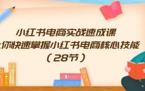 小红书电商实战速成课，让你快速掌握小红书电商核心技能（28节）-齐力副业